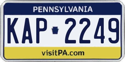 PA license plate KAP2249