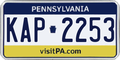 PA license plate KAP2253