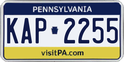 PA license plate KAP2255