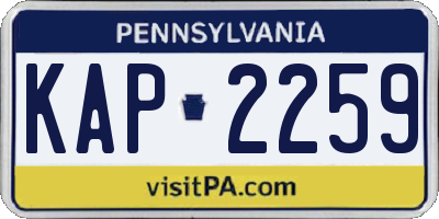 PA license plate KAP2259