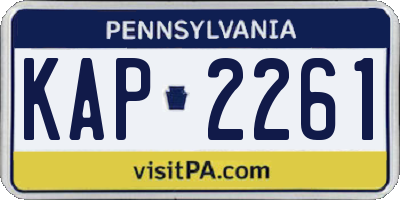 PA license plate KAP2261