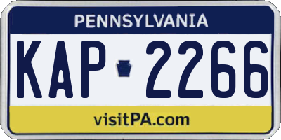 PA license plate KAP2266