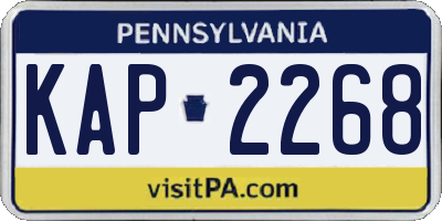 PA license plate KAP2268