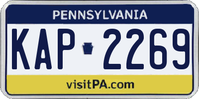 PA license plate KAP2269