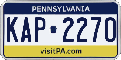 PA license plate KAP2270