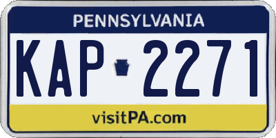 PA license plate KAP2271