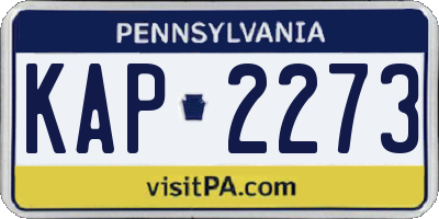 PA license plate KAP2273