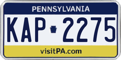PA license plate KAP2275