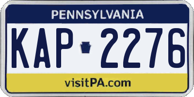 PA license plate KAP2276