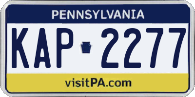 PA license plate KAP2277