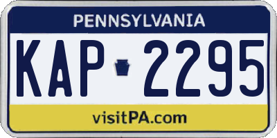 PA license plate KAP2295