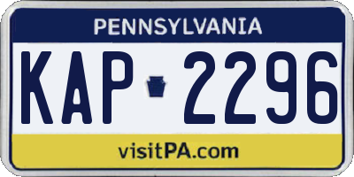PA license plate KAP2296