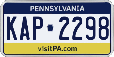 PA license plate KAP2298