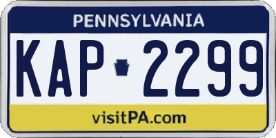 PA license plate KAP2299