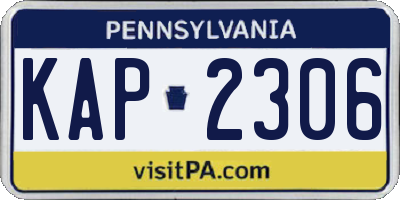 PA license plate KAP2306