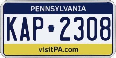 PA license plate KAP2308