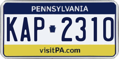 PA license plate KAP2310