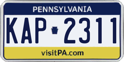 PA license plate KAP2311