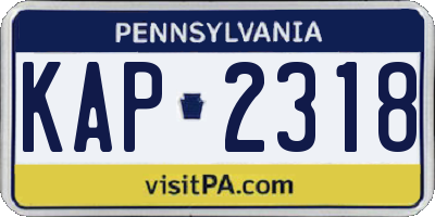 PA license plate KAP2318
