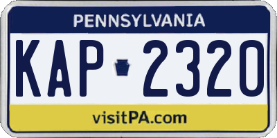 PA license plate KAP2320