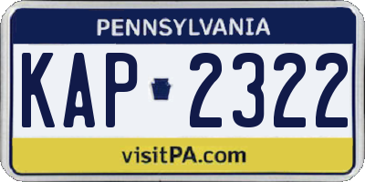 PA license plate KAP2322