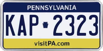 PA license plate KAP2323