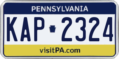 PA license plate KAP2324