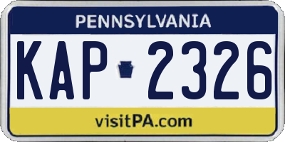PA license plate KAP2326