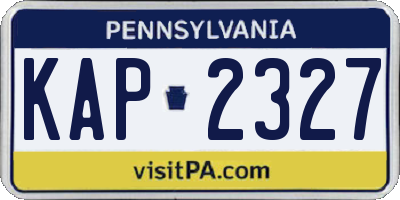 PA license plate KAP2327