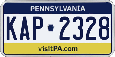 PA license plate KAP2328