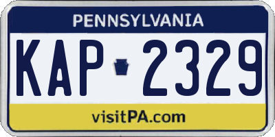 PA license plate KAP2329