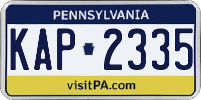 PA license plate KAP2335