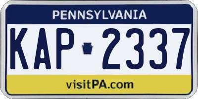 PA license plate KAP2337