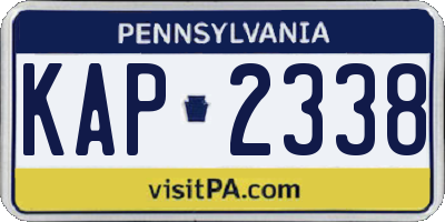 PA license plate KAP2338