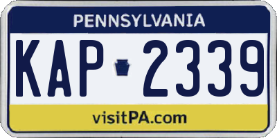 PA license plate KAP2339