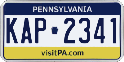 PA license plate KAP2341