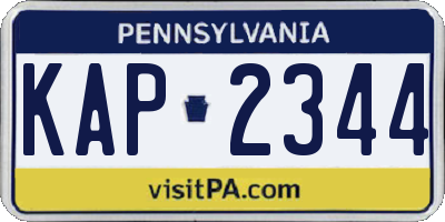 PA license plate KAP2344