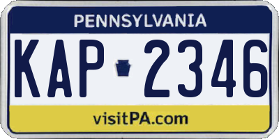 PA license plate KAP2346