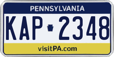 PA license plate KAP2348