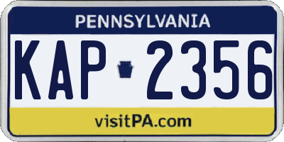 PA license plate KAP2356