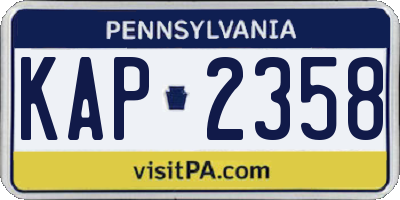 PA license plate KAP2358