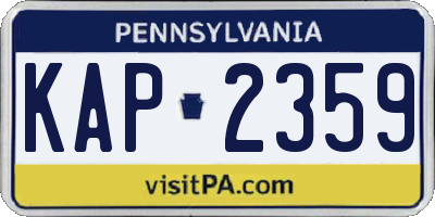 PA license plate KAP2359