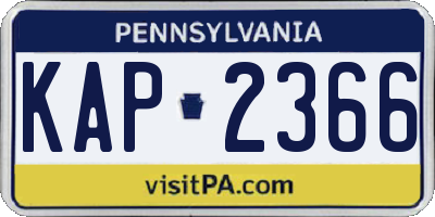 PA license plate KAP2366