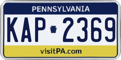 PA license plate KAP2369