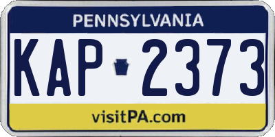 PA license plate KAP2373