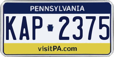 PA license plate KAP2375