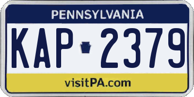 PA license plate KAP2379