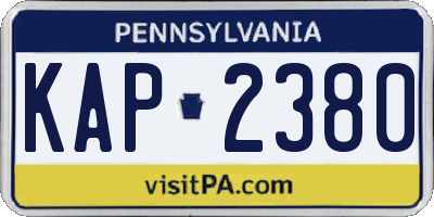 PA license plate KAP2380