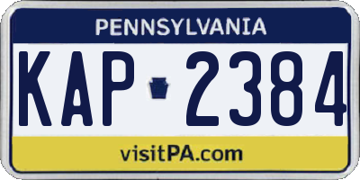PA license plate KAP2384
