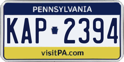 PA license plate KAP2394